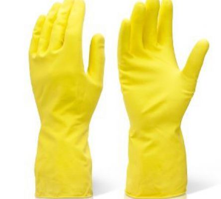 Gloves Yellow Rubber 